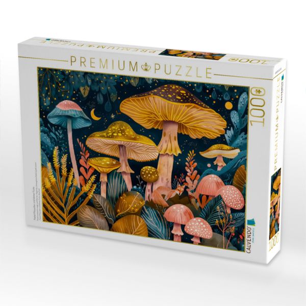 Produktbild: CALVENDO Puzzle Pastel Pilzzauber und kleiner Fuchs | 1000 Teile Lege-Gr&ouml;&szlig;e 64x48cm Foto-Puzzle f&uuml;r gl&uuml;ckliche Stunden