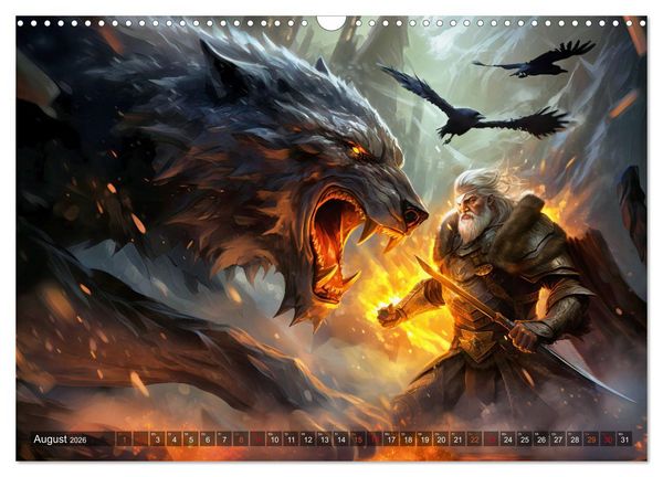 Produktbild: G&ouml;tterd&auml;mmerung - Der Ragnar&ouml;k in der nordischen Mythologie (Wandkalender 2026 DIN A3 quer), CALVENDO Monatskalender