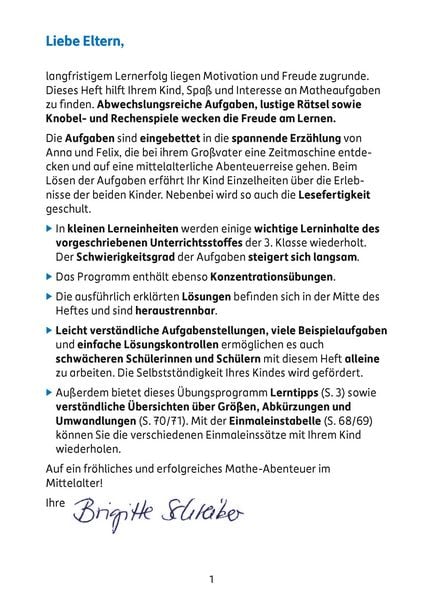Produktbild: &Uuml;bungsheft 3. Klasse - Mathe-Abenteuer im Mittelalter