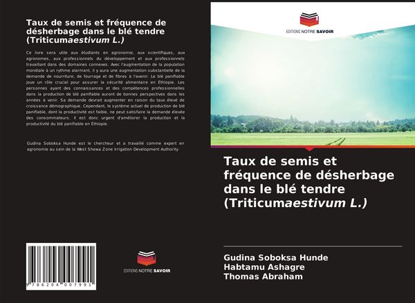 Produktbild: Taux de semis et fr&eacute;quence de d&eacute;sherbage dans le bl&eacute; tendre (Triticumaestivum L.)