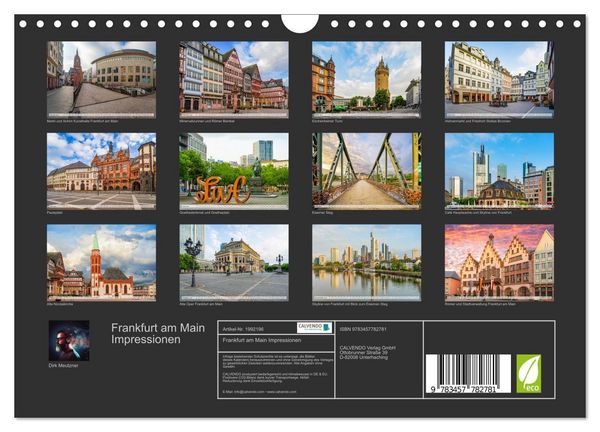 Produktbild: Frankfurt am Main Impressionen (Wandkalender 2026 DIN A4 quer), CALVENDO Monatskalender