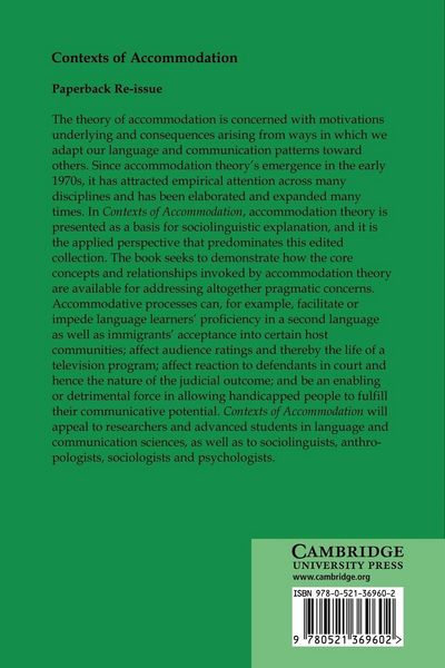 Produktbild: Contexts of Accommodation