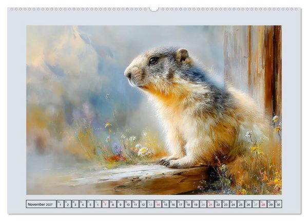 Produktbild: Murmeltiere. Kleine W&auml;chter der Berge (Wandkalender 2027 DIN A2 quer), CALVENDO Monatskalender