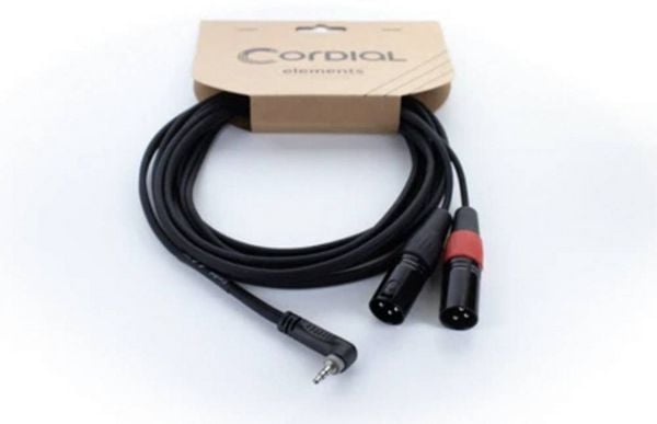 Produktbild: Cordial EY 1,5 WRMM XLR Y-Adapter [1x Klinkenstecker 3.5 mm - 2x XLR-Stecker 3 polig] 1.50 m Schwarz