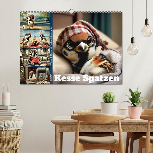 Produktbild: Kesse Spatzen (Wandkalender 2027 DIN A2 quer), CALVENDO Monatskalender
