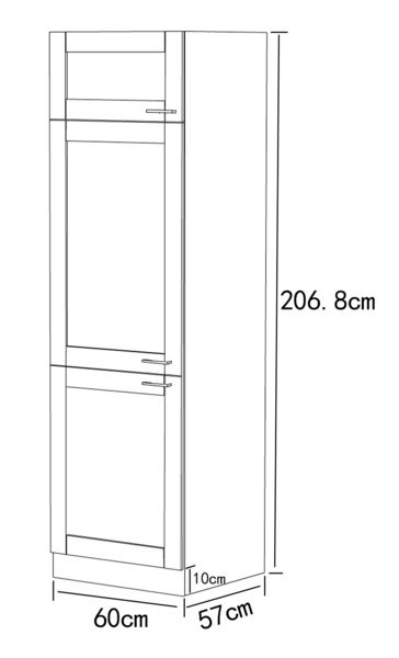 Produktbild: K&uuml;chenschrank B. 60 cm Hochschrank K&uuml;che Colura