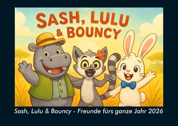 Sash, Lulu & Bouncy - Freunde fürs ganze Jahr 2026 Fotokalender DIN A4, Taschenbuch von Kevin Heber , Tobias Schmitt, Vero Kalender, 9783695418701
