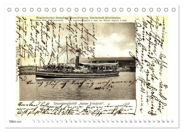 Produktbild: Elbf&auml;hre - Gl&uuml;ckstadt-Wischhafen (Tischkalender 2026 DIN A5 quer), CALVENDO Monatskalender