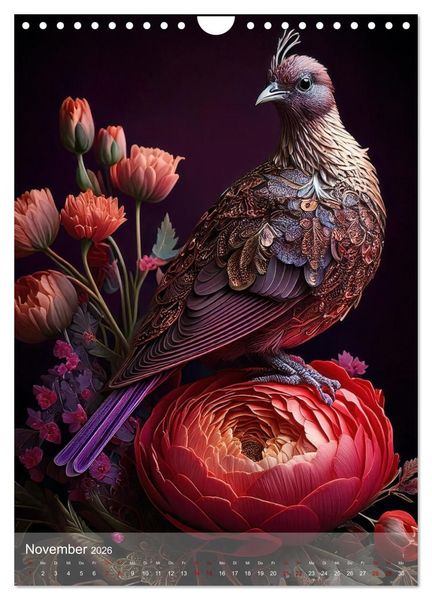 Produktbild: Exotische Harmonie - Paradiesv&ouml;gel und Blumenpracht (Wandkalender 2026 DIN A4 hoch), CALVENDO Monatskalender
