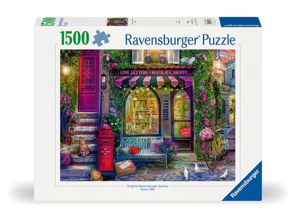 Produktbild: Erwachsenenpuzzle 1500 Teile - Liebesbriefe und Schokolade