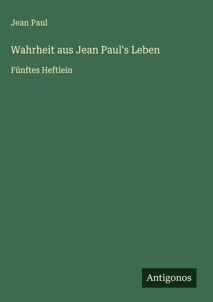 Produktbild: Wahrheit aus Jean Paul's Leben