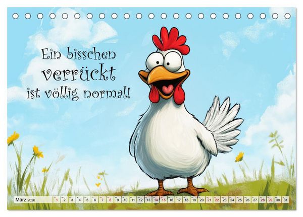 Produktbild: Verr&uuml;cktes H&uuml;hnervolk (Tischkalender 2026 DIN A5 quer), CALVENDO Monatskalender