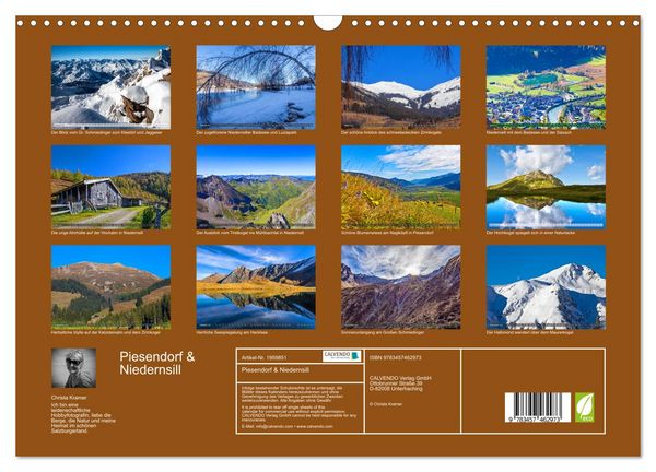 Produktbild: Piesendorf & Niedernsill (Wandkalender 2026 DIN A3 quer), CALVENDO Monatskalender