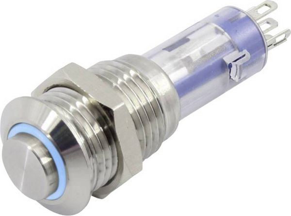 Produktbild: TRU COMPONENTS TC-6647568 LAS4GQH-11E/B/12V/S Drucktaster 48 V 2 A 1 x Aus/(Ein) tastend Blau 1 St.