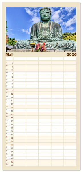 Produktbild: Familienplaner 2026 - Japan - Traditon und Moderne mit 5 Spalten (Wandkalender, 21 x 45 cm) CALVENDO