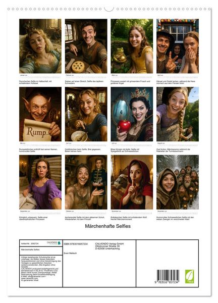 Produktbild: M&auml;rchenhafte Selfies (hochwertiger Premium Wandkalender 2026 DIN A2 hoch), Kunstdruck in Hochglanz