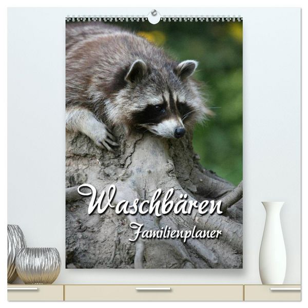Produktbild: Waschb&auml;ren Familienplaner (hochwertiger Premium Wandkalender 2026 DIN A2 hoch), Kunstdruck in Hochglanz
