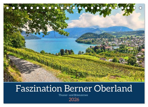 Faszination Berner Oberland - Thuner- und Brienzersee (Tischkalender 2026 DIN A5 quer), CALVENDO Monatskalender