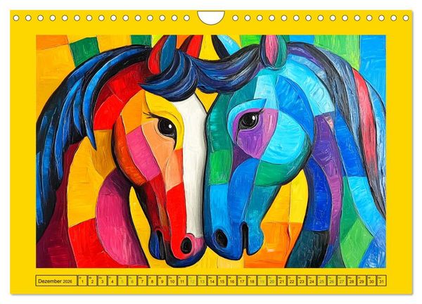 Produktbild: Abstrakte Eleganz. K&uuml;nstlerische Tiermotive in sch&ouml;nen Farben (Wandkalender 2026 DIN A4 quer), CALVENDO Monatskalender