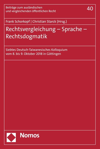 Produktbild: Rechtsvergleichung - Sprache - Rechtsdogmatik