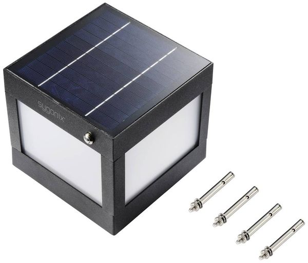 Produktbild: Sygonix SY-5593808 Solar-Außenwandleuchte SMD LED LED fest eingebaut 3W Schwarz
