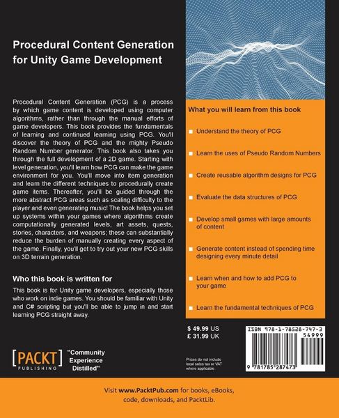 Produktbild: Procedural Content Generation for Unity Game Development