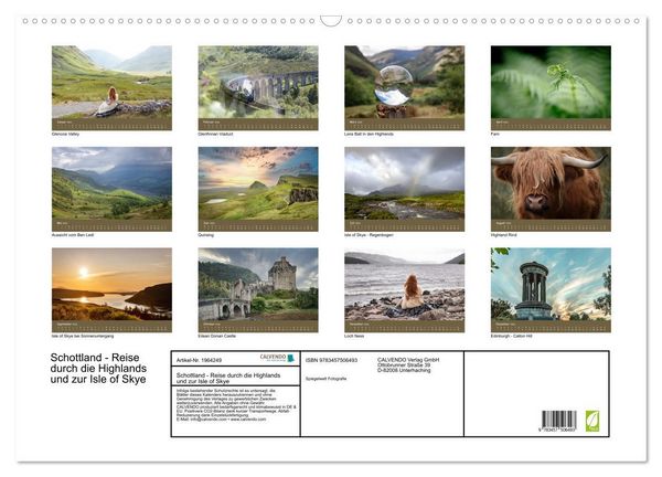 Produktbild: Schottland - Reise durch die Highlands und zur Isle of Skye (Wandkalender 2026 DIN A2 quer), CALVENDO Monatskalender