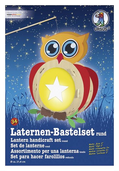 Produktbild: URSUS Laternen-Bastelset rund "Eule 2"