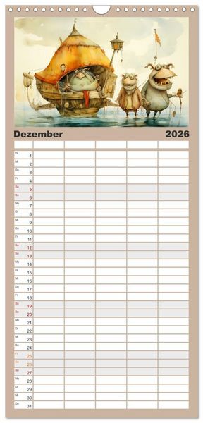 Produktbild: Familienplaner 2026 - Ein Besuch in fernen Universen mit 5 Spalten (Wandkalender, 21 x 45 cm) CALVENDO