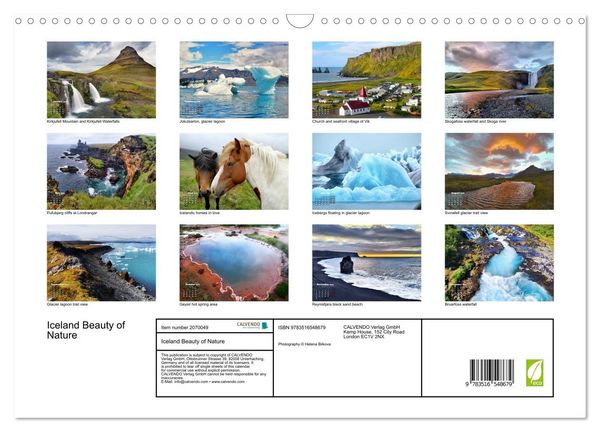 Produktbild: Iceland Beauty of Nature (Wall Calendar 2026 DIN A3 landscape), CALVENDO 12 Month Wall Calendar