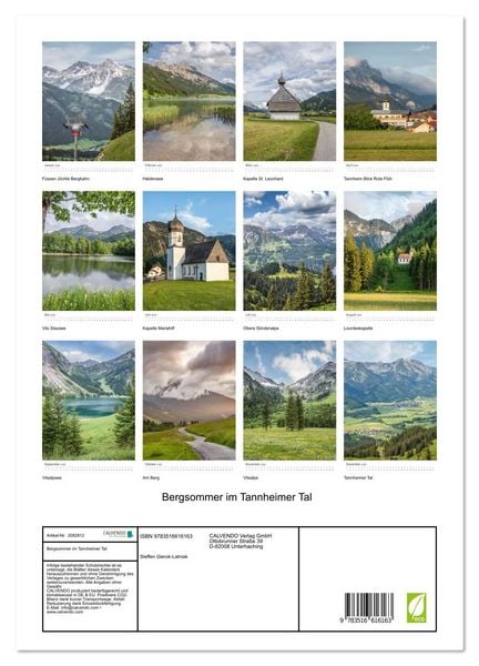 Produktbild: Bergsommer im Tannheimer Tal (hochwertiger Premium Wandkalender 2026 DIN A2 hoch), Kunstdruck in Hochglanz