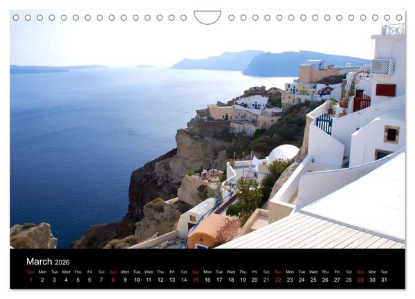 Produktbild: Lights of Santorini (Wall Calendar 2026 DIN A4 landscape), CALVENDO 12 Month Wall Calendar