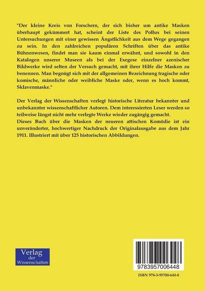 Produktbild: Die Masken der neueren attischen Kom&ouml;die