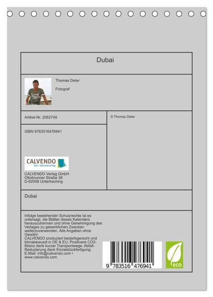 Produktbild: Dubai (Tischkalender 2026 DIN A5 hoch), CALVENDO Monatskalender