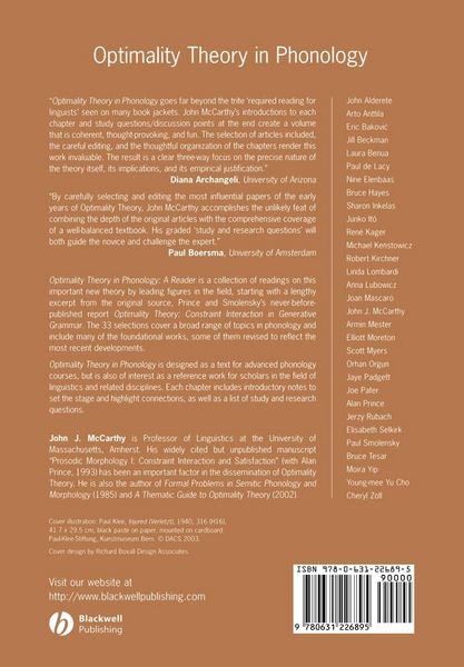Produktbild: Optimality Theory in Phonology