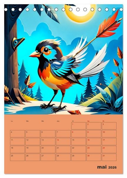 Produktbild: Les fables illustr&eacute;es (Calendrier de bureau 2026 DIN A5 horizontal), CALVENDO calendrier mensuel