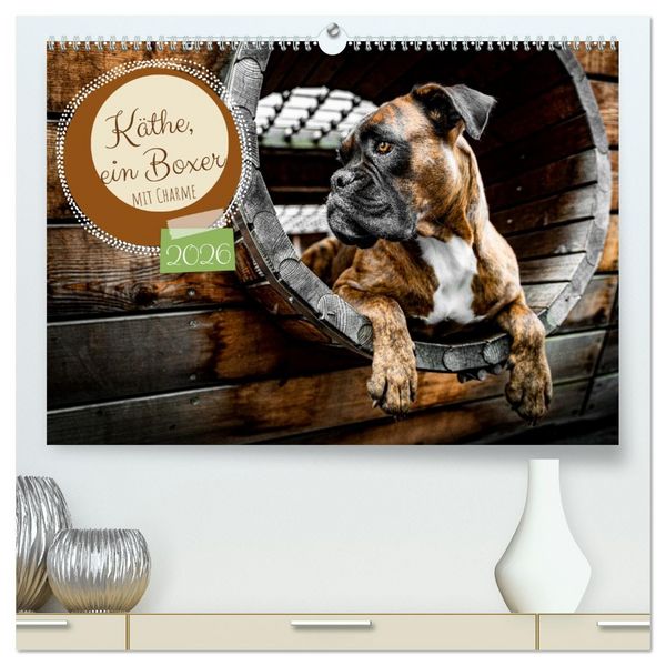 Produktbild: K&auml;the - ein Boxer mit Charme (hochwertiger Premium Wandkalender 2026 DIN A2 quer), Kunstdruck in Hochglanz