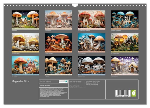 Produktbild: Magie der Pilze (Wandkalender 2026 DIN A3 quer), CALVENDO Monatskalender