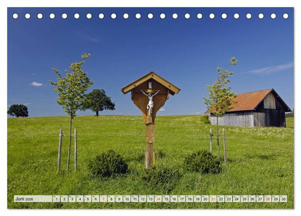 Produktbild: Das Blaue Land - Himmel, Seen und Berge im bayerischen Voralpenland (Tischkalender 2026 DIN A5 quer), CALVENDO Monatskalender