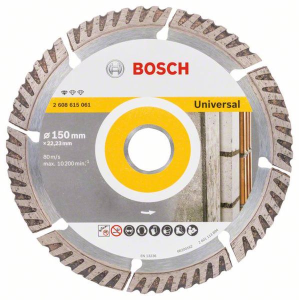 Bosch Accessories 2608615061 Standard for Universal Speed Diamanttrennscheibe Durchmesser 150 mm Bohrungs-Ø 22.23 mm 1 S