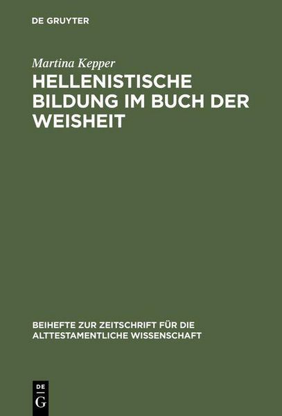 Produktbild: Hellenistische Bildung im Buch der Weisheit