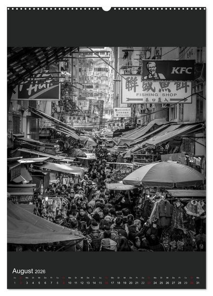 Produktbild: Hongkong schwarzwei&szlig; (Wandkalender 2026 DIN A2 hoch), CALVENDO Monatskalender