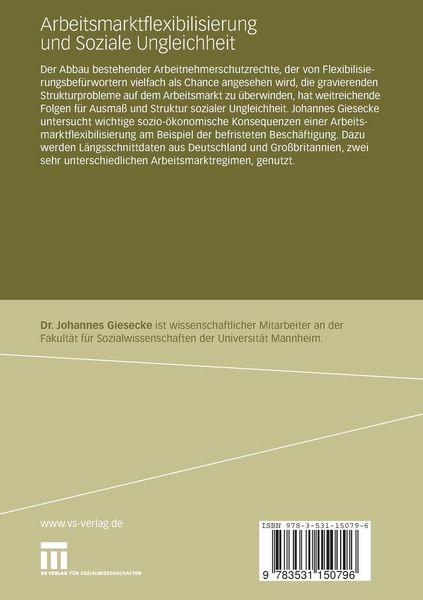 Produktbild: Arbeitsmarktflexibilisierung und Soziale Ungleichheit
