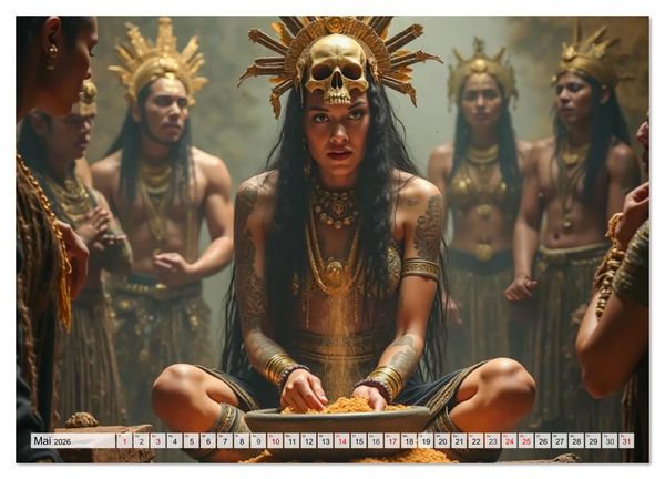 Produktbild: Aztekische Mythologie - G&ouml;tter, Helden und Monster (Wandkalender 2026 DIN A4 quer), CALVENDO Monatskalender