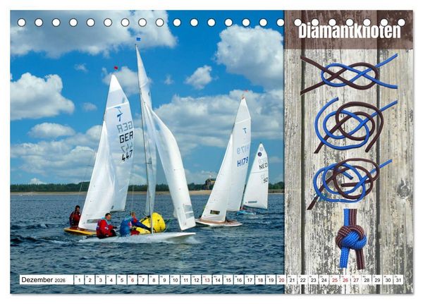 Produktbild: Schnittige Jollen - wichtige Knoten (Tischkalender 2026 DIN A5 quer), CALVENDO Monatskalender