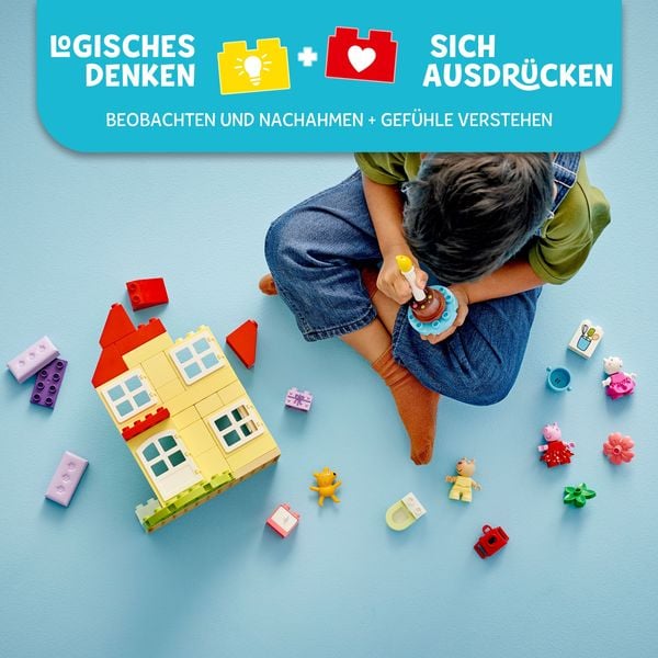LEGO DUPLO 10433 Peppas Geburtstagshaus: Teddybär Spielzeug für Kinder