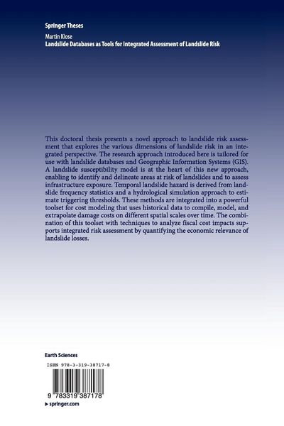 Produktbild: Landslide Databases as Tools for Integrated Assessment of Landslide Risk