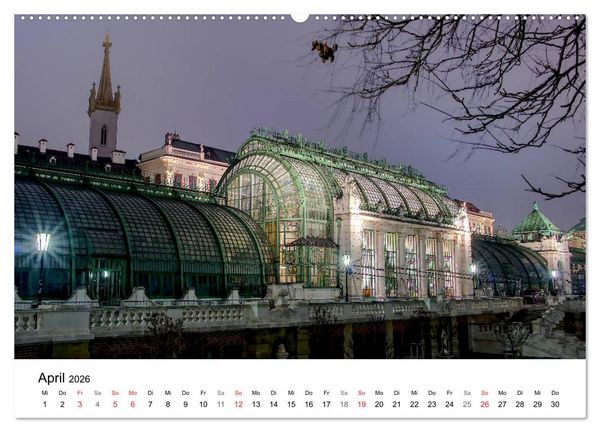 Produktbild: Wien nach Sonnenuntergang (hochwertiger Premium Wandkalender 2026 DIN A2 quer), Kunstdruck in Hochglanz