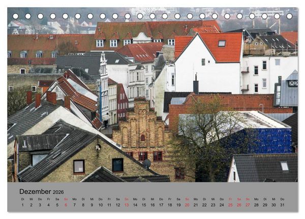 Produktbild: D&auml;cher von Flensburg (Tischkalender 2026 DIN A5 quer), CALVENDO Monatskalender