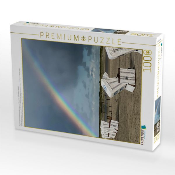 Produktbild: CALVENDO Puzzle Regenbogen nach Gewitterstimmung am Strand von Sankt Peter-Ording | 1000 Teile Lege-Gr&ouml;&szlig;e 64x48cm Foto-Puzzle f&uuml;r gl&uuml;ckliche Stunden